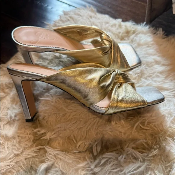 J. Crew Gold and Silver Leather Sandals - Picture 2 of 8